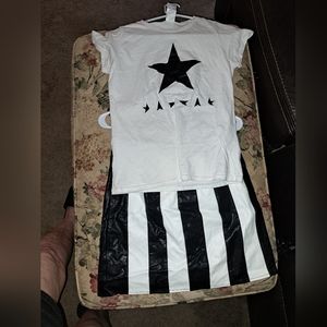 Nastygal striped pleather skirt